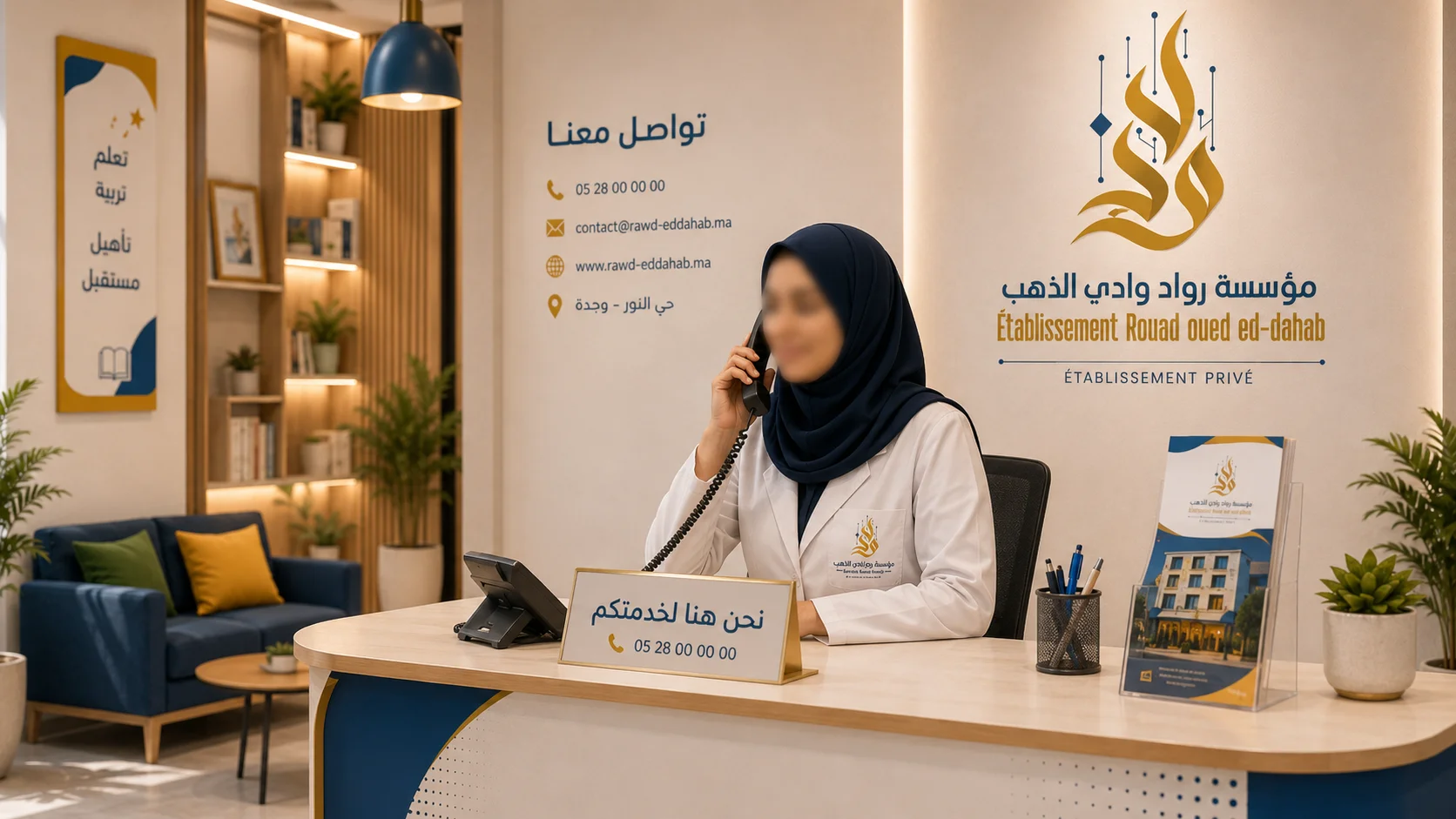 Premium illustration representing calling the school.