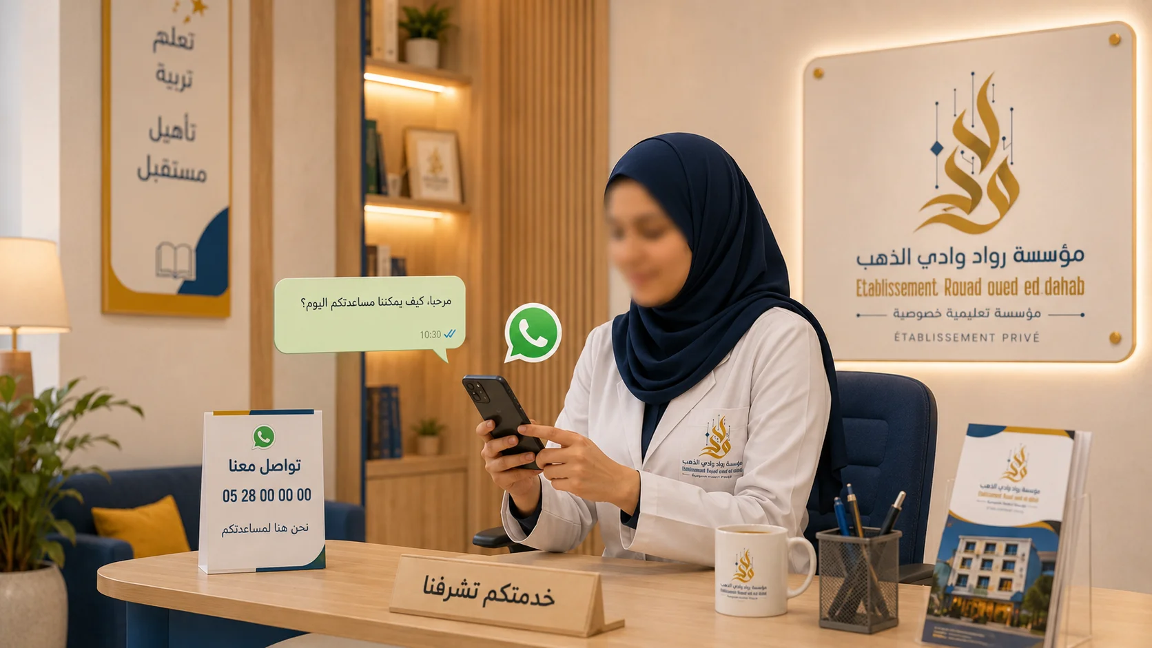 Premium illustration representing contact via WhatsApp.